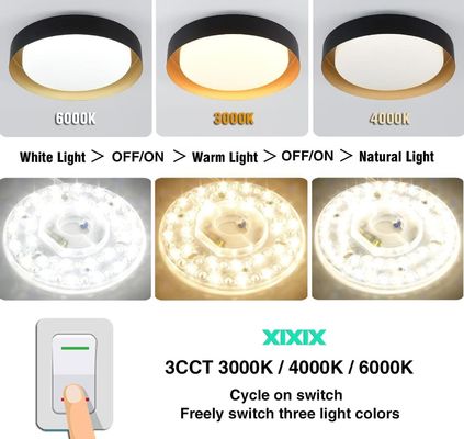 Dia125mm Plaque de circuits imprimés ronde 4,9'' LED Kit de rétrofit de lumière 22W Couleur 3CCT 3000K/4500K/6000K CRI90 Pour le remplacement de la lumière du ventilateur de plafond Panel PCB Ceiling Light LED Retrofit Kit120V 2200LM