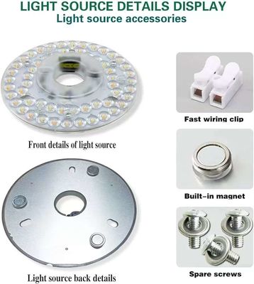 La couleur de l'éclairage est de 3000K/4500K/6000K CRI90 pour le remplacement de la lumière du ventilateur de plafond.