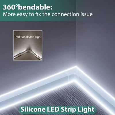 Lumières à bande LED blanche 16,4ft/5m Neon Light Strip 12V Flex Waterproof Neon LED Strip Silicone LED Neon Rope Light Pour la cuisine Chambre à coucher Décoration intérieure extérieure Adaptateur d'alimentation Non inclus