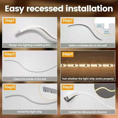 Éclairage extérieur étanche à l'eau 12/24V Silicone LED Strip Pour la décoration de la maison Neon LED Strip Lumières Blanc 16,4ft/5m Neon Light Strip 12V Silicone étanche à l'eau LED flexible Neon Lumières à corde Pour la salle de bains Festival