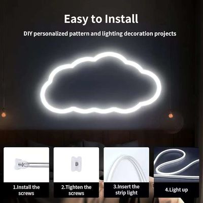 16.5FT / 5 Mètre Système de canaux LED en silicone sans tache Tube flexible en retrait avec couverture blanche laiteuse Tracé plus large Pour 12 mm LED étanche à l'eau Lumière à bande USC7 WW