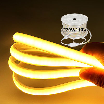 110V 220V étanche à l'eau COB LED avec colle PVC personnalisable bleu / glace bleu / blanc / vert / violet / or / rose