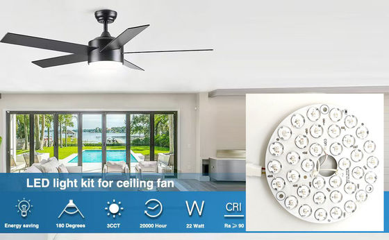 Lumière élevée 230V 15W 110MM 36V 3CCT Pièces de rechange Ventilateur de plafond Plateforme de circuits imprimés Conducteur Moins de modules LED Dimming et réglage de la couleur