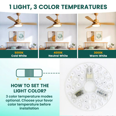 Modules LED ERP Rosh 5CCT 12W/18W/24W DIP Switch Ventilateur de plafond avec puissance magique remplace le module LED