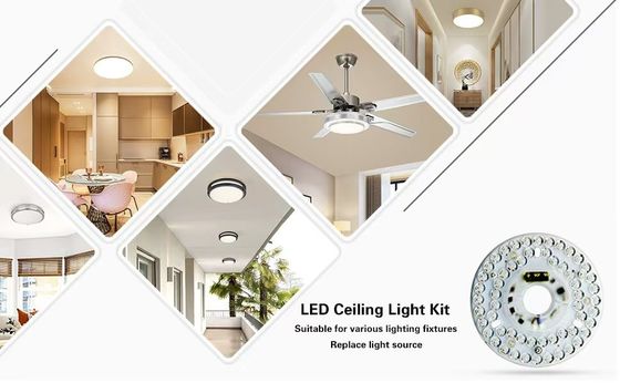 5CCT 18W/24W DIP Switch Ventilateur de plafond avec puissance de sorcière remplace le module LED 120V Ventilateur de plafond Kit de rénovation du panneau avec les modules DOB