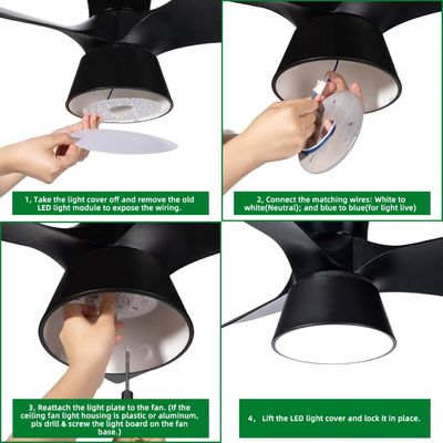 5CCT 18W/24W DIP Switch Ventilateur de plafond avec puissance de sorcière remplace le module LED 120V Ventilateur de plafond Kit de rénovation du panneau avec les modules DOB