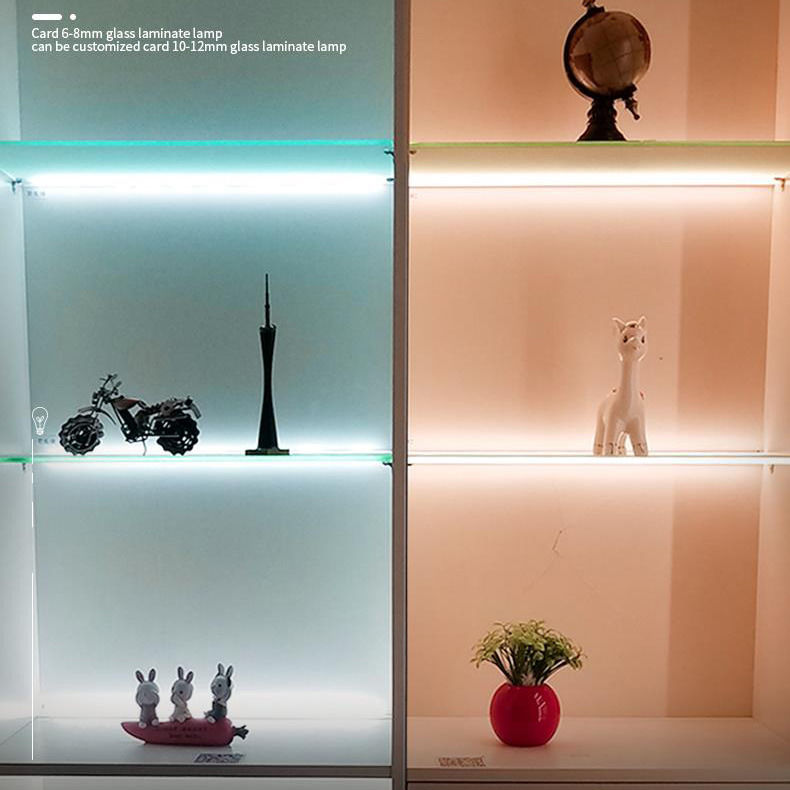 Lumière d'affichage LED à étagère en verre unique avec atténuation du blanc chaud et température de couleur 3500K