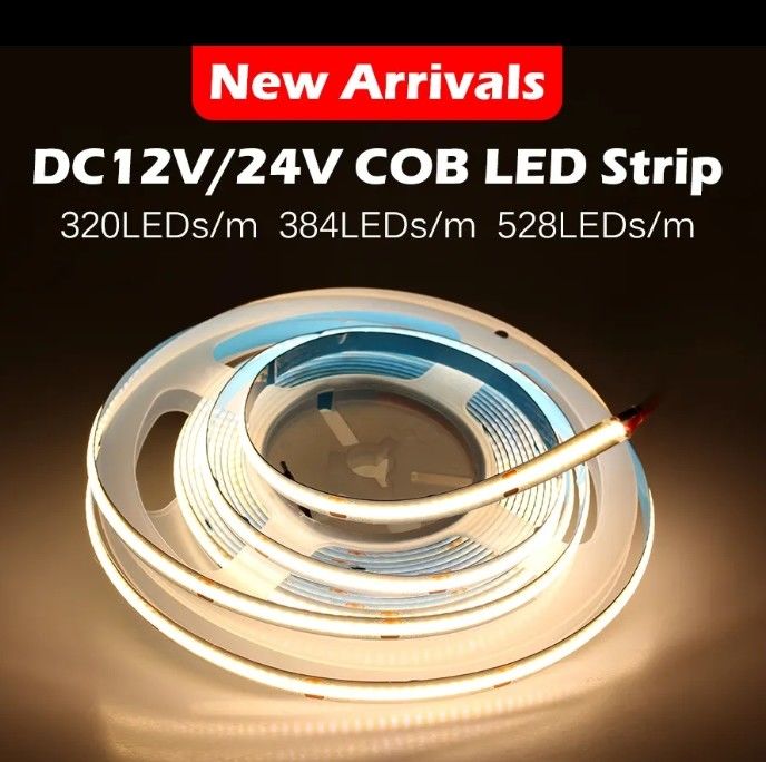 COB Strip Light Car Led Strip Light 320led 384led 480led 528led 768leds RGB COB Led Strip Light Pour le profilé en aluminium