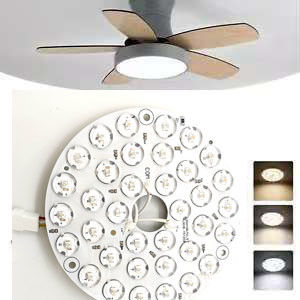 Lumière élevée 230V 15W 110MM 36V 3CCT Pièces de rechange Ventilateur de plafond Plateforme de circuits imprimés Conducteur Moins de modules LED Dimming et réglage de la couleur