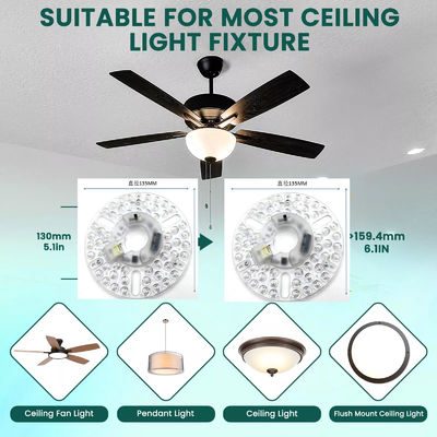 5.3 Œ Lumière à LED universelle de ventilateur de plafond Remplacement de ventilateur de plafond Monture de plafond, 22W 5CCT 3000K 4000K 6000K 1500LM CRI90 Dimmable